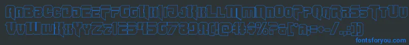 Omegaforceout12 Font – Blue Fonts on Black Background