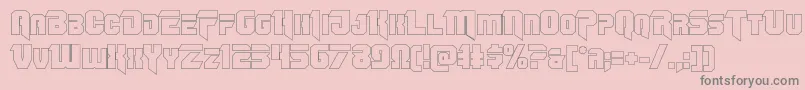 Omegaforceout12-Schriftart – Graue Schriften auf rosa Hintergrund