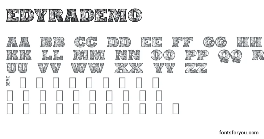 EdyraDemo Font – alphabet, numbers, special characters