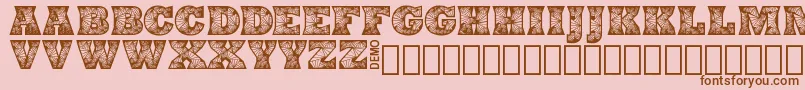 EdyraDemo-Schriftart – Braune Schriften auf rosa Hintergrund
