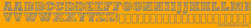 フォントEdyraDemo – オレンジの背景に灰色の文字