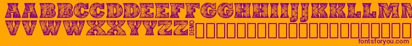 Шрифт EdyraDemo – фиолетовые шрифты на оранжевом фоне
