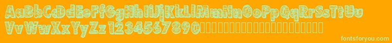 Futurr Font – Green Fonts on Orange Background