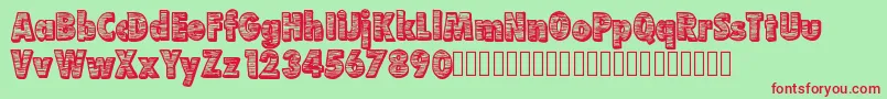 フォントFuturr – 赤い文字の緑の背景