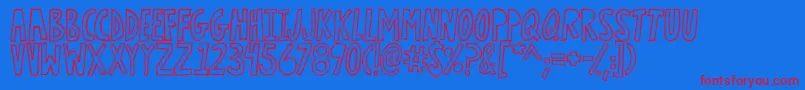 LightningRegular Font – Red Fonts on Blue Background