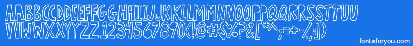 LightningRegular-Schriftart – Weiße Schriften auf blauem Hintergrund