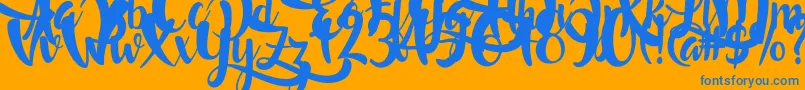 LostInWild Font – Blue Fonts on Orange Background