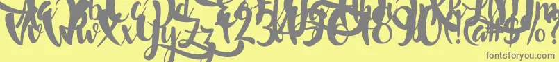 LostInWild-Schriftart – Graue Schriften auf gelbem Hintergrund
