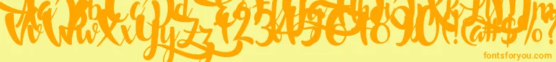 LostInWild Font – Orange Fonts on Yellow Background