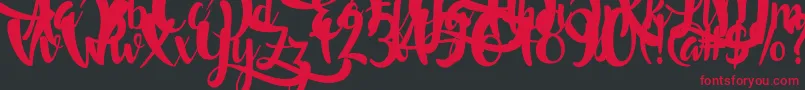 LostInWild-Schriftart – Rote Schriften auf schwarzem Hintergrund