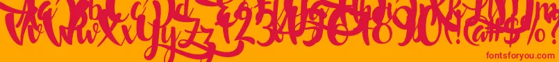 LostInWild Font – Red Fonts on Orange Background