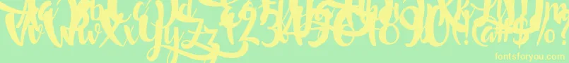 LostInWild Font – Yellow Fonts on Green Background