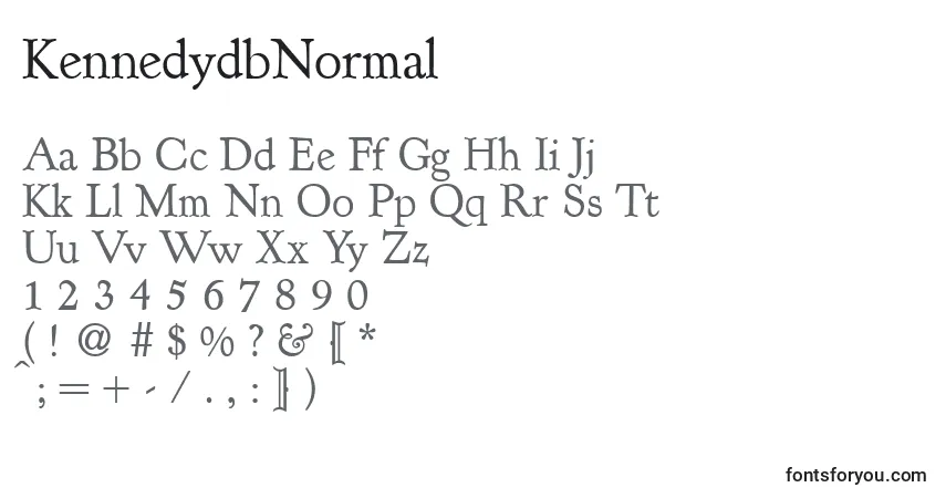 A fonte KennedydbNormal – alfabeto, números, caracteres especiais