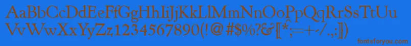 KennedydbNormal Font – Brown Fonts on Blue Background