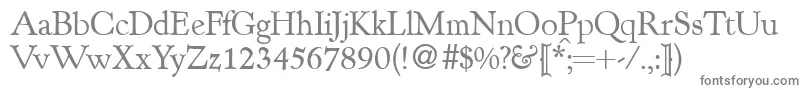 KennedydbNormal-fontti – harmaat kirjasimet valkoisella taustalla