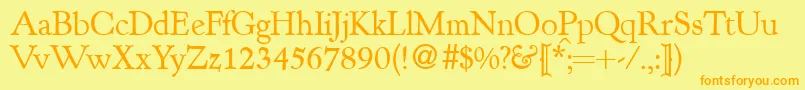 KennedydbNormal Font – Orange Fonts on Yellow Background