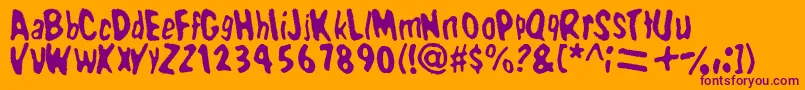 フォントWbxdomin8 – オレンジの背景に紫のフォント