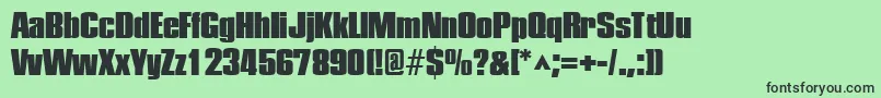 PledgeblackRegular Font – Black Fonts on Green Background