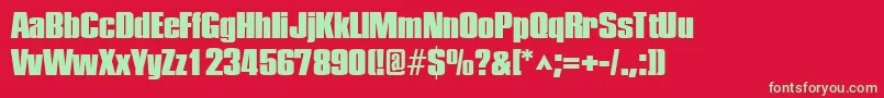 PledgeblackRegular Font – Green Fonts on Red Background