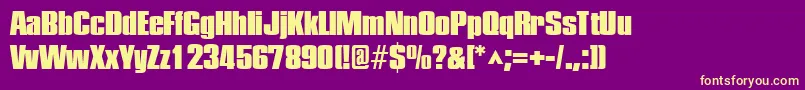 PledgeblackRegular Font – Yellow Fonts on Purple Background