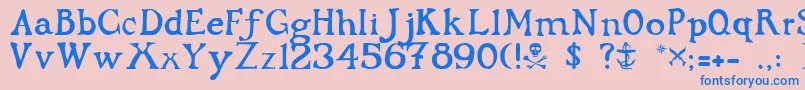 FlibustierThin Font – Blue Fonts on Pink Background