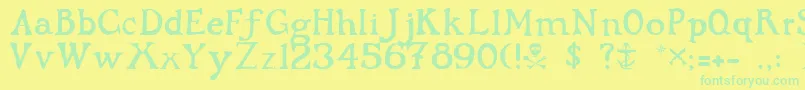 FlibustierThin Font – Green Fonts on Yellow Background