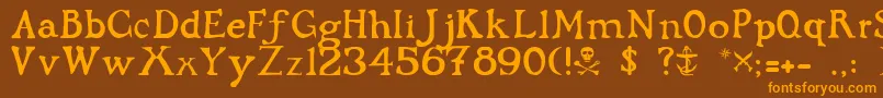 FlibustierThin Font – Orange Fonts on Brown Background