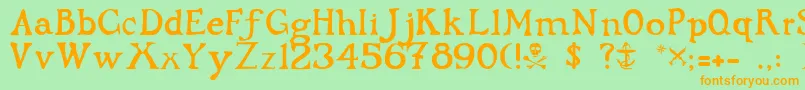 FlibustierThin Font – Orange Fonts on Green Background