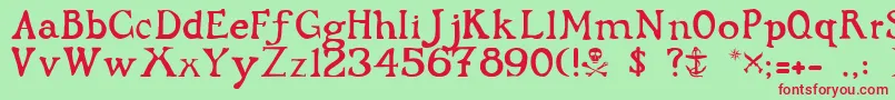 FlibustierThin Font – Red Fonts on Green Background