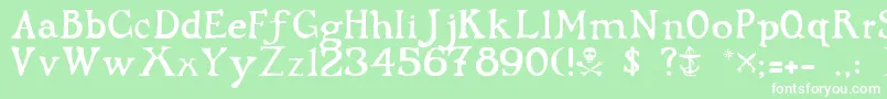 フォントFlibustierThin – 緑の背景に白い文字