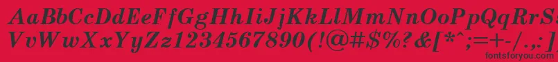 UkrainianschoolbookBolditalic Font – Black Fonts on Red Background