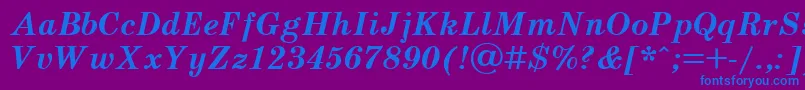 UkrainianschoolbookBolditalic Font – Blue Fonts on Purple Background