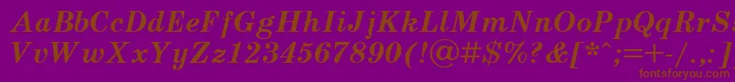 UkrainianschoolbookBolditalic Font – Brown Fonts on Purple Background