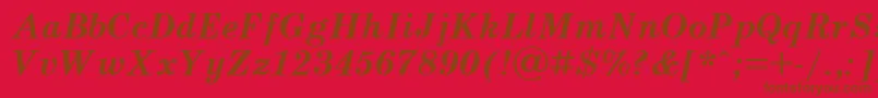 Police UkrainianschoolbookBolditalic – polices brunes sur fond rouge