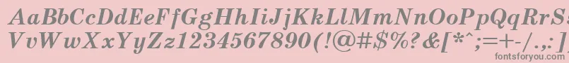UkrainianschoolbookBolditalic-Schriftart – Graue Schriften auf rosa Hintergrund