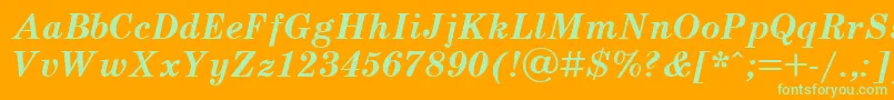 UkrainianschoolbookBolditalic Font – Green Fonts on Orange Background