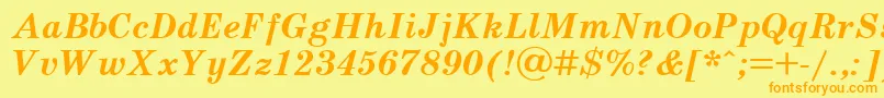 UkrainianschoolbookBolditalic Font – Orange Fonts on Yellow Background