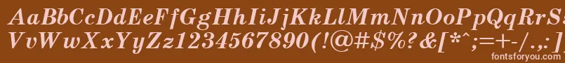 UkrainianschoolbookBolditalic Font – Pink Fonts on Brown Background