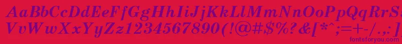 UkrainianschoolbookBolditalic Font – Purple Fonts on Red Background