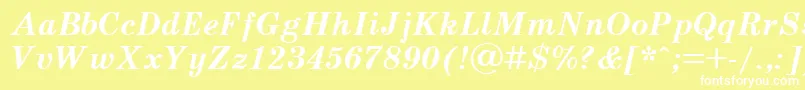 UkrainianschoolbookBolditalic Font – White Fonts on Yellow Background