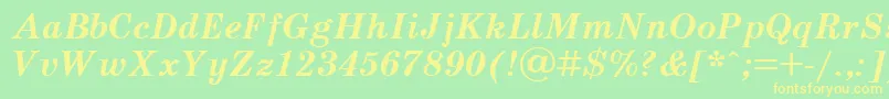 UkrainianschoolbookBolditalic Font – Yellow Fonts on Green Background