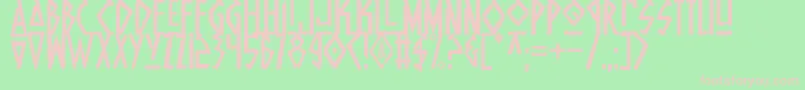 NativeAlien Font – Pink Fonts on Green Background