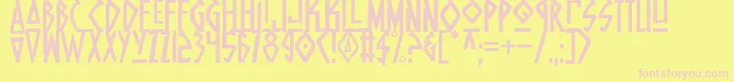 NativeAlien Font – Pink Fonts on Yellow Background