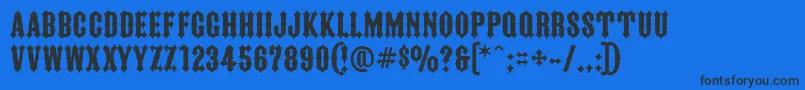 FtyIronriderNcv Font – Black Fonts on Blue Background