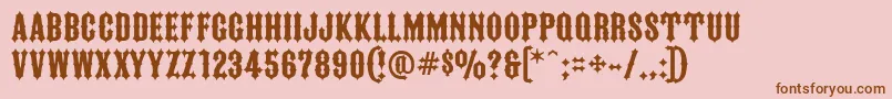 FtyIronriderNcv-Schriftart – Braune Schriften auf rosa Hintergrund