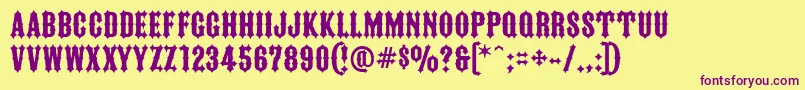 FtyIronriderNcv Font – Purple Fonts on Yellow Background