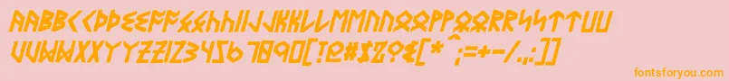 EyvindrBoldItalic Font – Orange Fonts on Pink Background