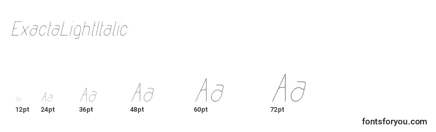 ExactaLightItalic Font Sizes