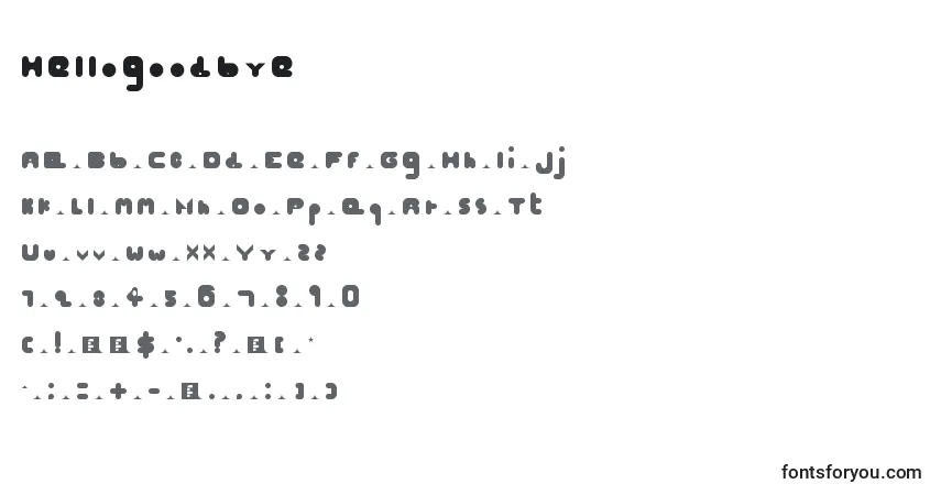 Шрифт Hellogoodbye (16470) – алфавит, цифры, специальные символы