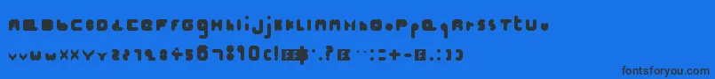 Hellogoodbye-Schriftart – Schwarze Schriften auf blauem Hintergrund